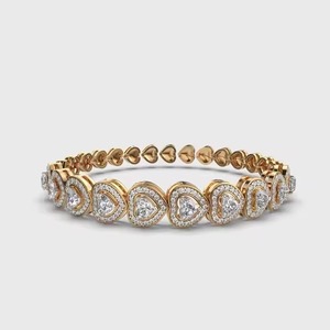 Nueva Pulsera de Tenis con Diamantes en Forma de Corazones, Minimalista, Apilable, de Oro, Regalo Romántico de Aniversario para Esposa, para Fiestas - Product Image 3