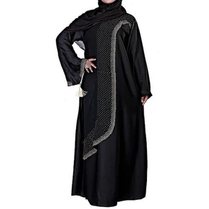Abaya 2026 Nouveau Design Eid Dubaï Turc Islamique Élégant Modeste Personnalisé Robe Musulmane Femme Abaya Satin Soie Kaftan Ouvert Abayas - Product Image 1