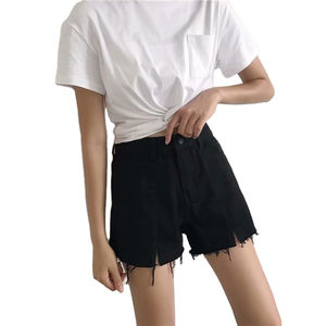 Shorts de mezclilla casuales de verano para mujer, cintura alta, con botones, estilo Bermuda, tela suave y duradera. - Product Image 2