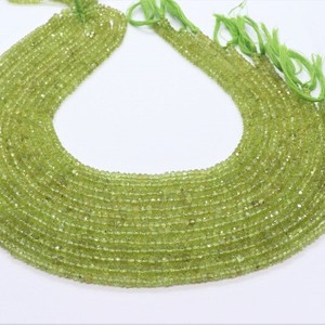 Cuentas facetadas de peridoto natural de 4-4.5 mm, piedra preciosa de peridoto, hilo de 13 pulgadas, cuentas de peridoto al por mayor para la fabricación de joyería. - Product Image 3