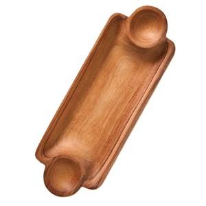 High Selling Dessert Serving Platter Tray Wooden Chip & Dip Plate Cookie Compartment Cheese Appetizer Plate Kitchenware - Product Image 5