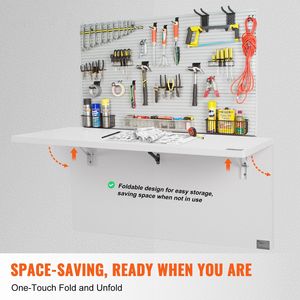 Scrivania Pieghevole da Parete 39,4 X 19,7 Pollici con Supporto in Ferro, Design Flottante per Spazi Ristretti - Product Image 1