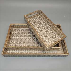 Décoration Indienne de Luxe en Bois d'Acacia Écologique, Durable, Non Toxique, Gravure Classique, Art Coloré Personnalisé, 100 Pièces pour Service - Product Image 4