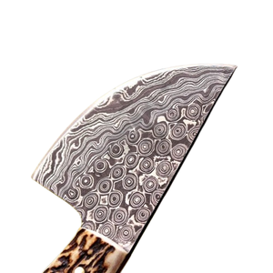 Custom Handmade Damascus Steel Blade Hunting Knife Skinning Knife Perfect For Outdoor With Stag Handle & Leather Sheath - Product Image 2