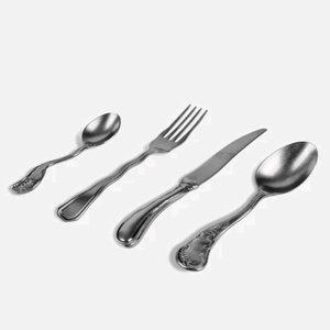 Vintage Style 4 Piece Stainless Steel <b>Cutlery</b> <b>Set</b> with Dishwasher Safe Metal Flatware for Camping Outdoor Dining and <b>Travel</b> Uses - Product Image 2