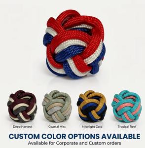 Attaches-cordons en tissu élastique polyester faits à la main, rouge, blanc, bleu, motif tête de Turc, pour scouts - Product Image 2