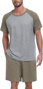 Conjunto de Pijama para Hombre, Pijama de Verano, Ropa de Dormir Ligera de Manga Corta, Conjunto de Dormir Suave y Cómodo con Bolsillo - Product Image 2