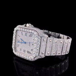 Montre de Luxe pour Homme en Moissanite et Quartz Glacé, Qualité VVS Premium, Style Streetwear Bling, Montre Designer de Luxe Tendance - Product Image 2
