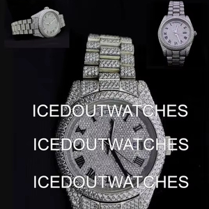 Reloj Mecánico de Lujo para Hombre, Estilo Hip Hop, con Esfera de Diamantes, Correa de Acero Inoxidable, Cristal de Moissanita y Caja de Acero Inoxidable - Product Image 1