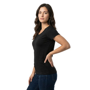 Solid Trader Eco Friendly Lightweight Breathable Gentle On Skin Vibrant Shade Summer Holiday Casual Wear Women Tee <b>Shirt</b> - Product Image 4