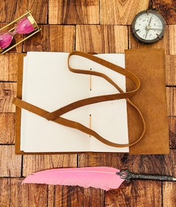 Embossed Feather Leather <b>Journal</b>, Handmade <b>Writing</b> Notebook 7x5 Inch - Product Image 3
