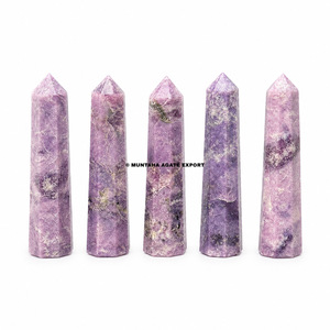 Cristal de Lepidolite Violette Forme Irrégulière Polie Décoration Maison Mascotte Halloween Collection Feng Shui - Product Image 2
