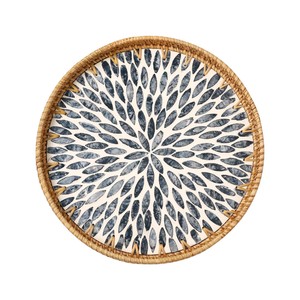 Handcrafted MOP Inlay Rattan <b>Tray</b> for Home Hotel and Resort Décor - Product Image 5