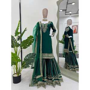 Beaux vêtements et accessoires musulmans traditionnels haut-bas et Dupatta pour la fête - Product Image 2