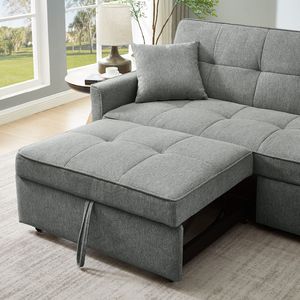 Divano Letto Moderno in Tessuto 3-in-1 Convertibile con Funzione Reclinabile, Piccolo Divanetto Trasformabile - Product Image 4