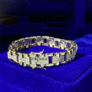 กำไลข้อมือเพชรเพาะเลี้ยงเคลือบทอง 18K 925 ทรงกลมเจียระไนแบบบริลเลียนท์ หรูหราสำหรับทุกเพศ เหมาะสำหรับสวมใส่ทุกวัน - Product Image 3