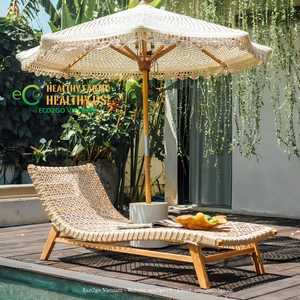 ECO2GO VIETNAM Tumbona Plegable de Madera para Exteriores, Elegante Tumbona Reclinable con Listones, Diseño de Contorno Único para Uso en Hoteles junto a la Piscina - Product Image 5