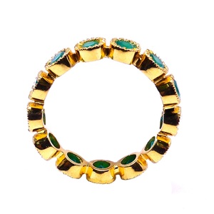 Party Wear 925 Sterling Silver Gold Plated Jewelry <b>Green</b> onyx Gemstone Women Wear Classic <b>Ring</b> - Product Image 5