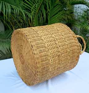 Cesta de Almacenamiento Redonda de Ratán Marrón, Contenedor Multiusos Ecológico - Product Image 5