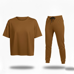 Conjunto Deportivo Personalizado para Mujer, Estilo Urbano, de Dos Piezas, Camiseta y Pantalones Cortos de Algodón y Spandex, Casual, Transpirable, de Secado Rápido, Corte Ajustado - Product Image 6