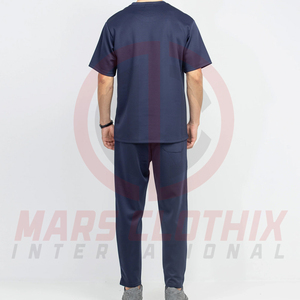 Conjunto deportivo de dos piezas para hombre, chándal de verano con diseño de logotipo personalizado, chándal de entrenamiento de tejido técnico para gimnasio y fitness para hombre - Product Image 2