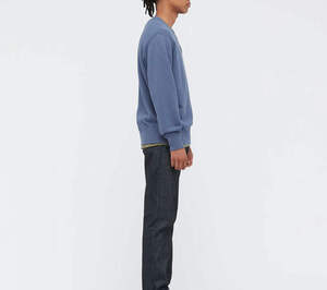 เสื้อสเวตเชิ้ตคอกลมสีน้ำเงินสำหรับผู้ชาย ทรงปกติ ผ้าฝ้ายถัก 100% สวมใส่สบายๆ สำหรับฤดูใบไม้ร่วง - Product Image 4