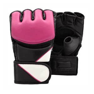 Guantes de MMA Rojos Premium, Muñequera Negra de Cuero PU, Cierre Ajustable con Gancho y Bucle, Unisex, Profesionales, para Artes Marciales, Sparring y Boxeo - Product Image 5