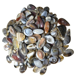 Agate naturelle du Botswana de haute qualité, cabochon de forme mixte, 20-45 mm, 8-12 g, certifiée par un tiers pour la fabrication de bijoux KHUSHI - Product Image 2