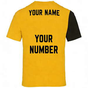 Unisex <b>Black</b> Yellow Color Blocked Soccer Jersey Short Sleeve V-neck Moisture Wicking Polyester Custom Logo Front Print 3D - Product Image 4