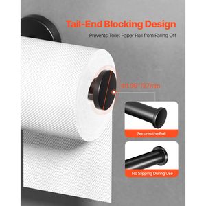 Portarotolo da parete in acciaio inossidabile di alta qualità, materiale antiruggine, montaggio a vetroso con viti, compatibile con rotoli mega, maniglie per porte e finestre - Product Image 5