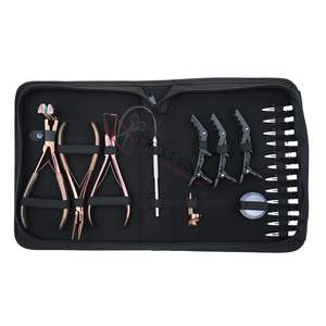 Kit d'outils pour extensions capillaires : Pince à retirer les perles, Pince à micro-perles, Outil de pressage pour extensions à bandes, Pinces à boucles de traction, Pince crocodile, Pince à doigt - Product Image 1