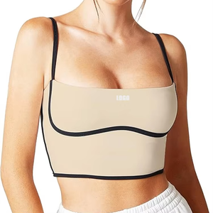 เสื้อครอปออกกำลังกายแบบสปอร์ต สายปรับได้ ฟองน้ำถอดออกได้ รองรับแรงกระแทกปานกลาง คอรูปตัวยู - Product Image 1