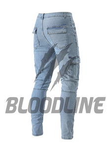 Jean Cargo Noir Slim Fit Taille Haute en Coton pour Homme BLOODLINE – Style Décontracté Automne - Product Image 6