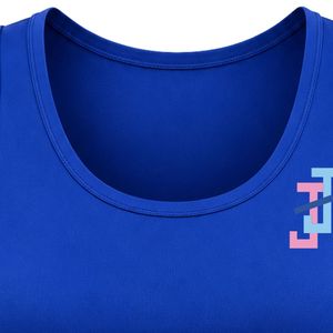 Women's Royal Blue Fitness Tank Top with JJ Logo Embroidery Sleeveless Crew Neck Gym Training Shirt for Women Athletic Wear - Product Image 6