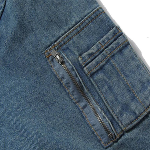 Men's <b>Denim</b> <b>Jacket</b> Casual Turn-down Collar Regular Fit Washed Cotton Zipper Closure Solid Color Autumn Style - Product Image 4