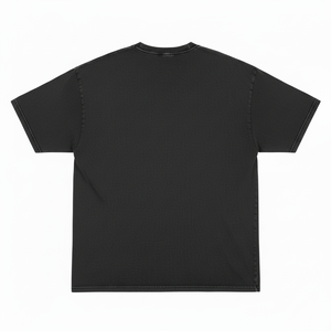 T-shirts personnalisés en coton noir uni, coupe ajustée, col rond côtelé, pour hommes, décontractés, en gros, à prix abordable, en tissu épais - Product Image 3