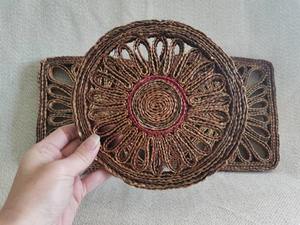 Sous-verre rectangulaire en rotin à motif floral pour adultes – Protection de table pour tasses à thé et café, idéal pour la salle à manger, la cuisine et le bureau - Product Image 4