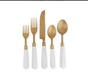 Juego de Cubiertos Modernos de Acero Inoxidable, Juego de Cubiertos con Acabado Espejo, Duradero, para Bodas, Moderno, 5 Piezas, Apto para Lavavajillas - Product Image 3