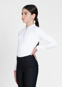 Haut de base équestre pour enfants en tissu extensible doux, coupe élégante, vêtements d'équitation confortables, sous-vêtements d'équitation de haute qualité - Product Image 3