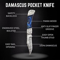 Couteau pliant en acier damas inoxydable, lame en acier, manche en aluminium, outil de scie à bois, mécanisme de verrouillage, camping en plein air, chasse, bricolage, OEM, EDC