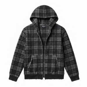 Fabricantes de Ropa: Sudadera con Capucha Corta Personalizada, Lavado Ácido, Forro Polar Sólido Transpirable, 100% Algodón en la Parte Delantera - Product Image 1
