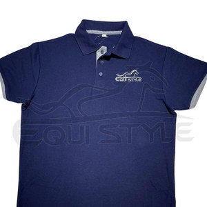 Chemises polo bleu marine, coton respirant, manches courtes, uniforme, fabricant de polos, logo personnalisé, OEM, polos en gros - Product Image 4