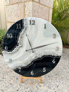 HOME Epoxy Resin Wall <b>Clock</b> Modern Design <b>Battery</b> Operated Customized Size Luxury Home Decor Wedding Multi-piece Set Best - Product Image 2