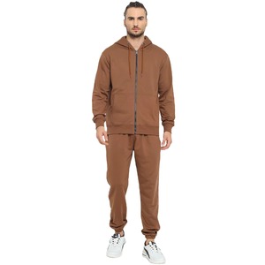 Ensemble de survêtement d'hiver vintage pour homme, à capuche, uni, 2 en 1, en polaire, manches longues - Product Image 1