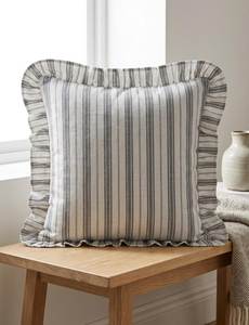 100% Cotton Woven Striped Ruffle Cushion <b>Covers</b> | Handmade Decorative <b>Throw</b> Pillow <b>Covers</b> for Sofa Home Decor - Product Image 6