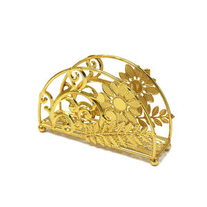 Metal Iron <b>Wedding</b> Table Decorative Gold <b>Tissue</b> Paper Holder Stand Display Rack Napkin Holder for Restaurant - Product Image 2