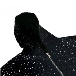 Sweat-shirt à capuche pour homme avec strass, tendance, scintillant, décontracté, pour les soirées, respirant, léger, confortable, streetwear quotidien - Product Image 6