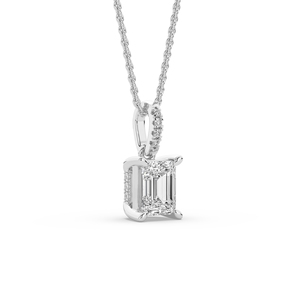 Luxeshine Women's 1.5Ct Lab Grown <b>Emerald</b> Diamond <b>Pendant</b> VS1 IGI Certified Brilliant 925 Sterling Silver Yellow Rose Engagement - Product Image 2