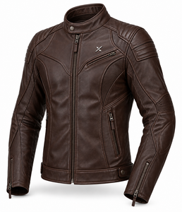 Veste de moto en cuir à capuche cachée |   Marron Vert Bleu |   Fabricant OEM ODM |   Qualité de conception haut de gamme |   Vêtements de course | - Product Image 2