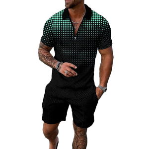 Ensemble de vêtements de sport pour homme en coton respirant de qualité supérieure, style streetwear d'été, deux pièces, polo et short de golf - Product Image 4